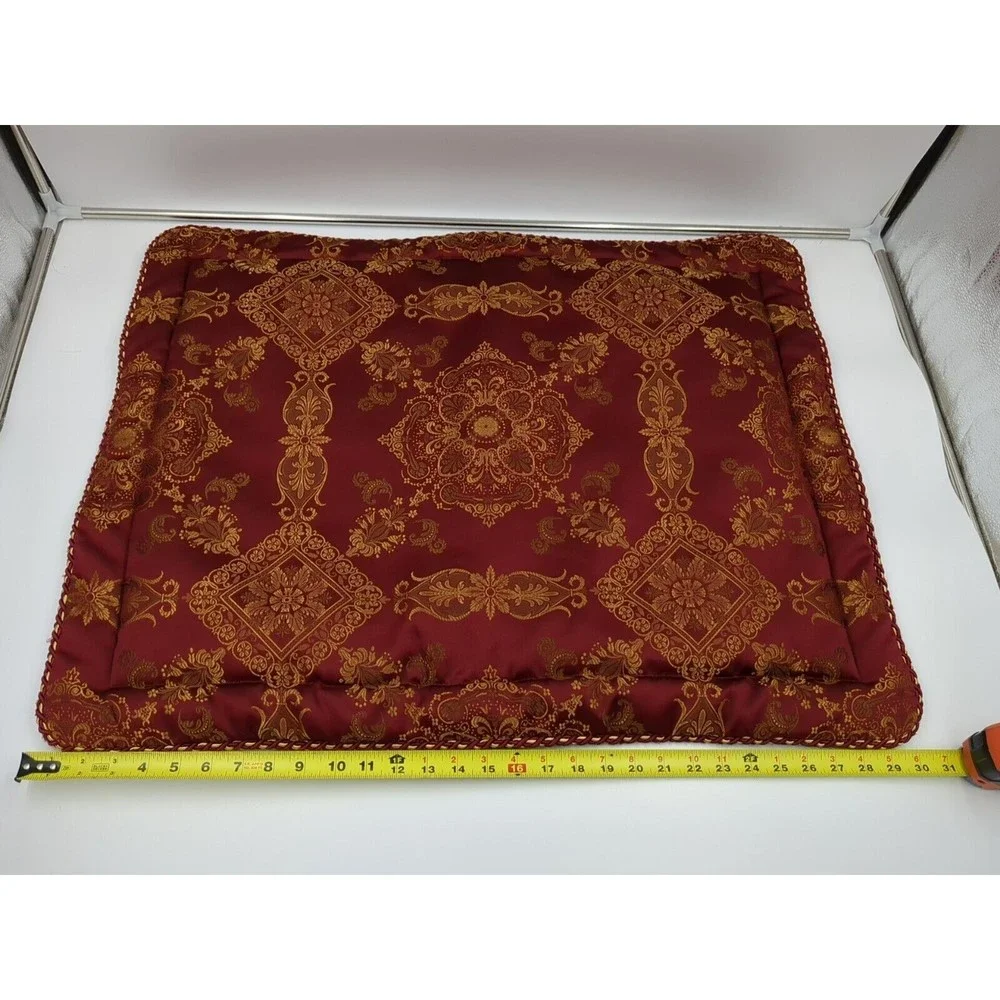 Croscill Madrid Royal Standard Pillow Sham Case Brocade‎ Jacquard Red Gold VTG