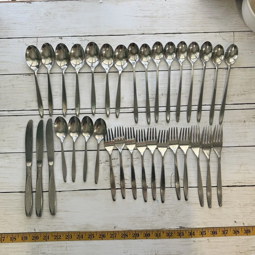 Vtg International Insico Stainless Flatware 34‎ Pcs Lot MCM Spoons Nassau USA