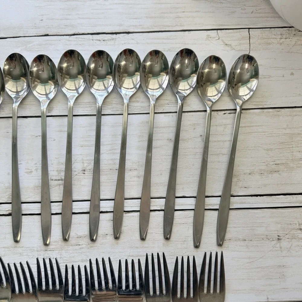 Vtg International Insico Stainless Flatware 34‎ Pcs Lot MCM Spoons Nassau USA