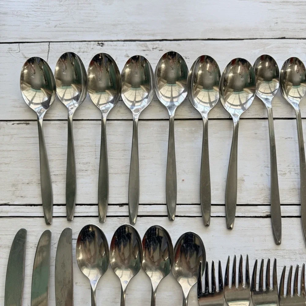 Vtg International Insico Stainless Flatware 34‎ Pcs Lot MCM Spoons Nassau USA