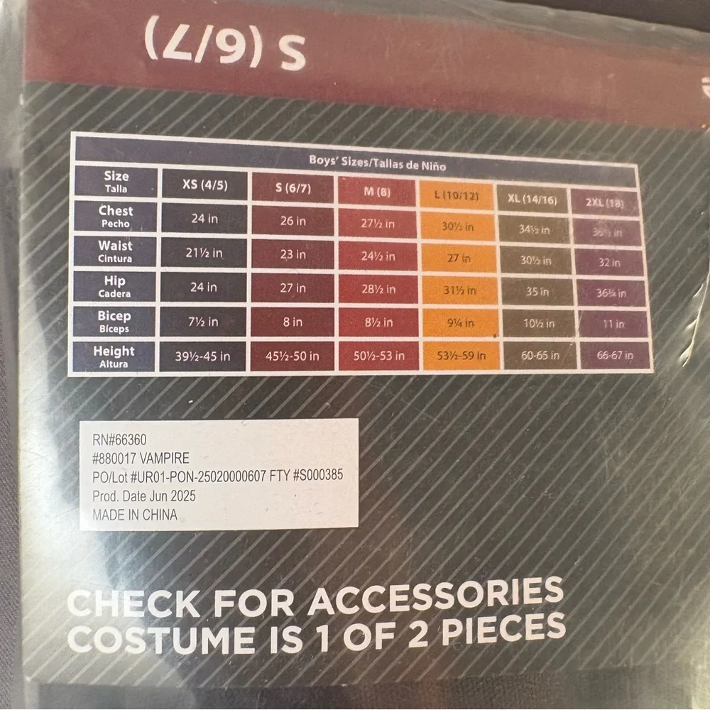 Way To Celebrate boys vampire costume