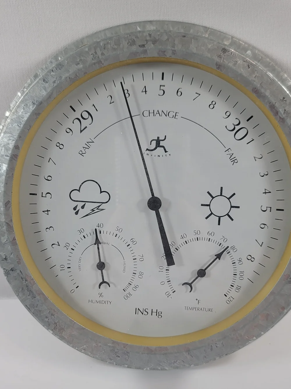 Galvanized Weather Station Humidity Temperature Wall Décor Cabin Barn Germany