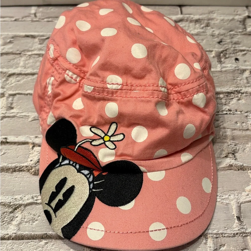 Disney Parks Minnie Mouse Pink White Polka Dot Youth Hat Adjustable