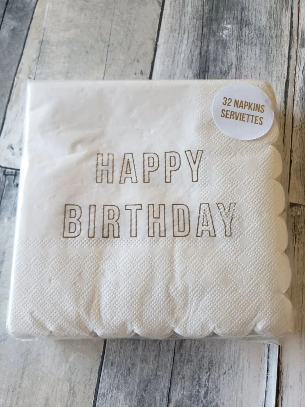 NWT - Meri Meri Happy Birthday With Gold Details 32ct. (6.5
