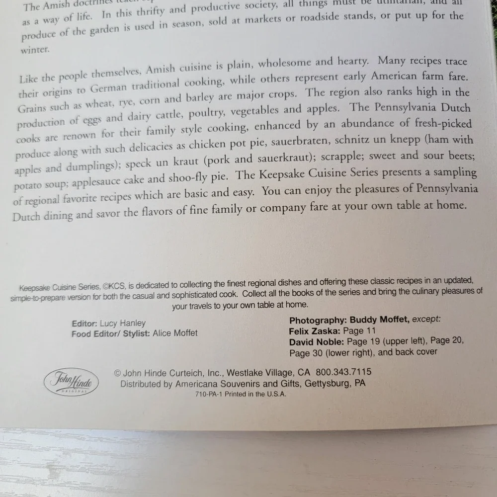 John Hinde Curteich amish cooking