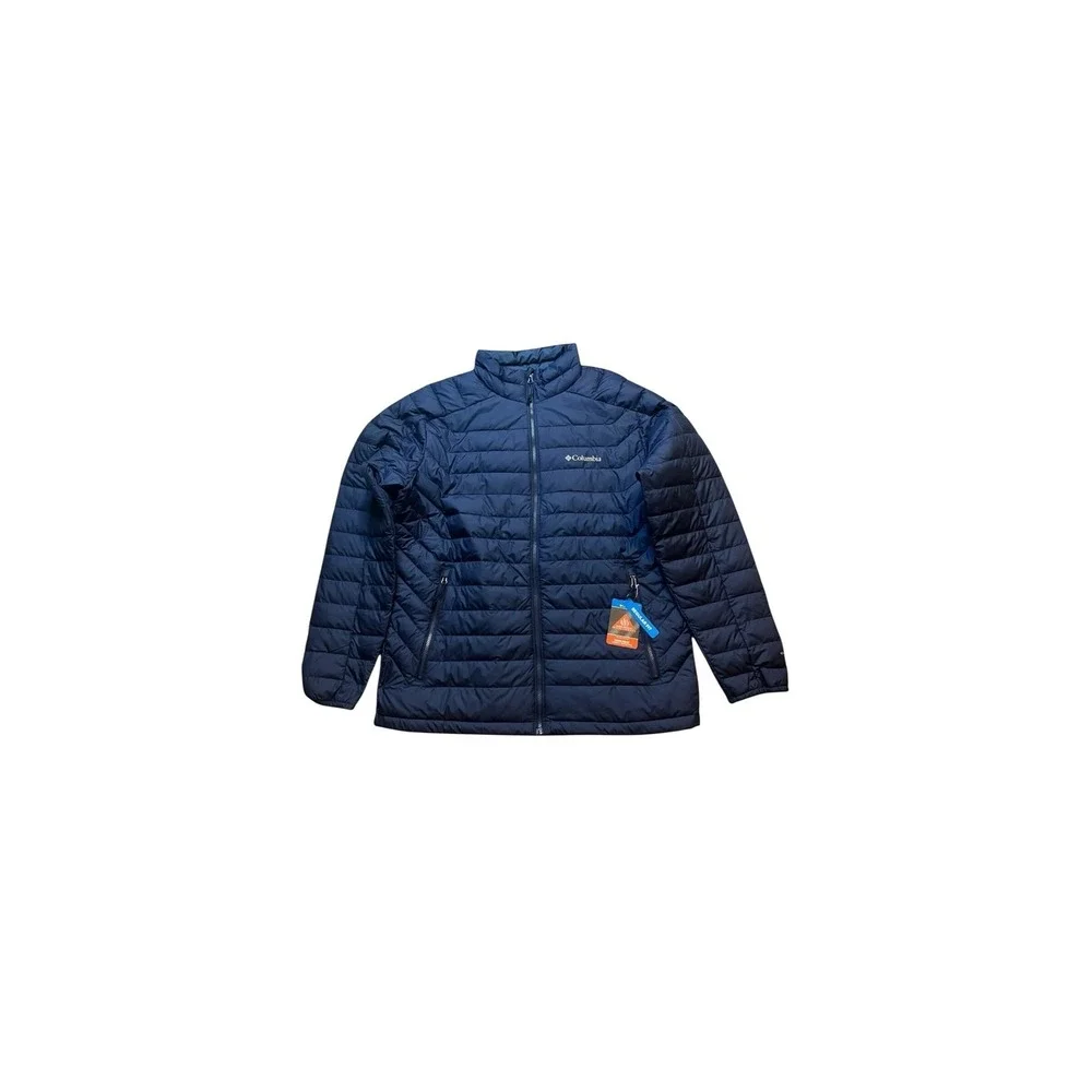 Columbia White Out 1.0 FS Jacket Mens 2X Navy Blue Omni-Heat Puffer XT3760-464