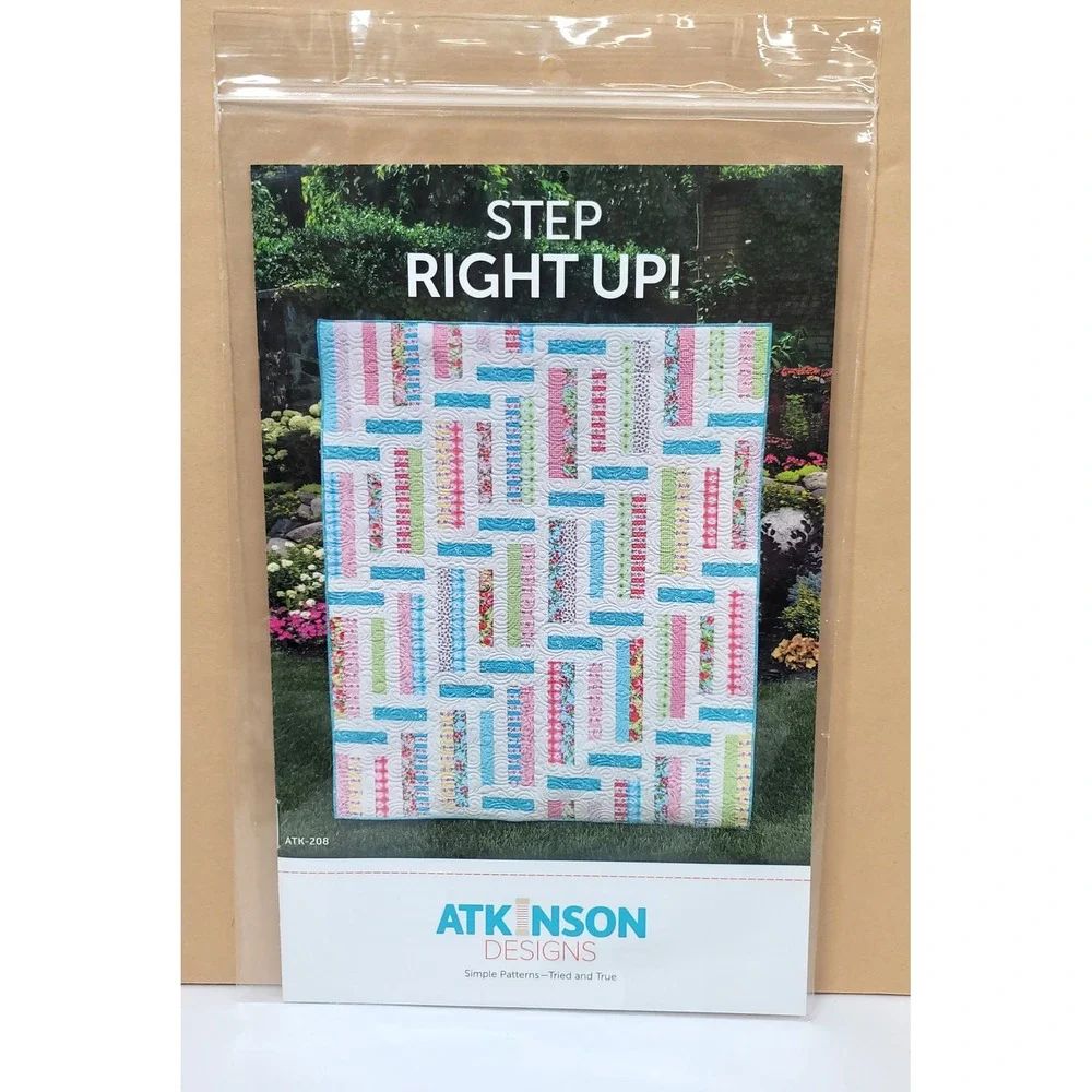 Atkinson Designs Step Right Up Quilt Pattern ATK-208 Lap Twin Queen Strips or FQ