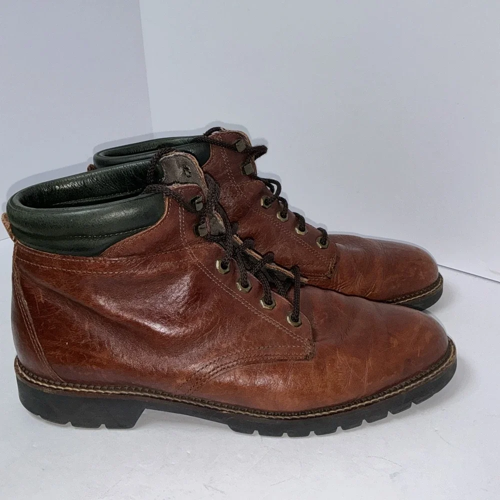 H.S. Trask Authentic Bison Leather Chukka Boots Men 11W Brwn Ankle LaceUp 840037