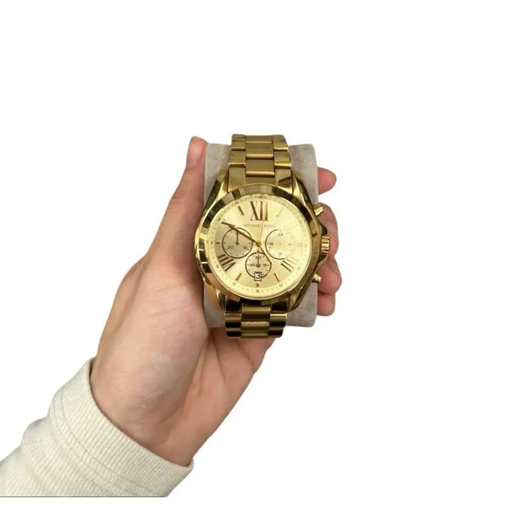 Michael Kors Men’s Bradshaw Gold-Tone Stainless Steel 3 Hand Watch Wristwatch