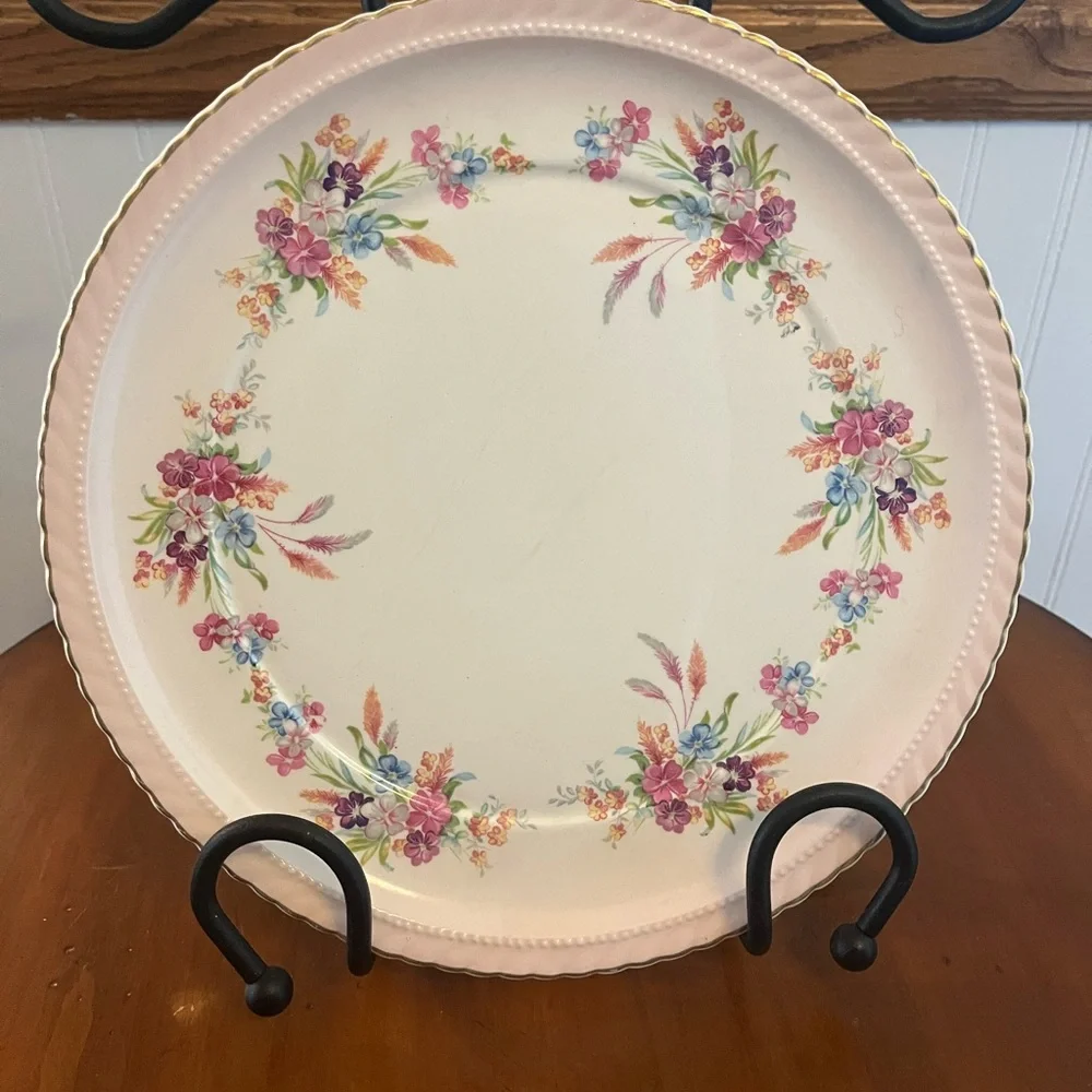 Elegant Cream and‎ Pink Floral Dinnerware