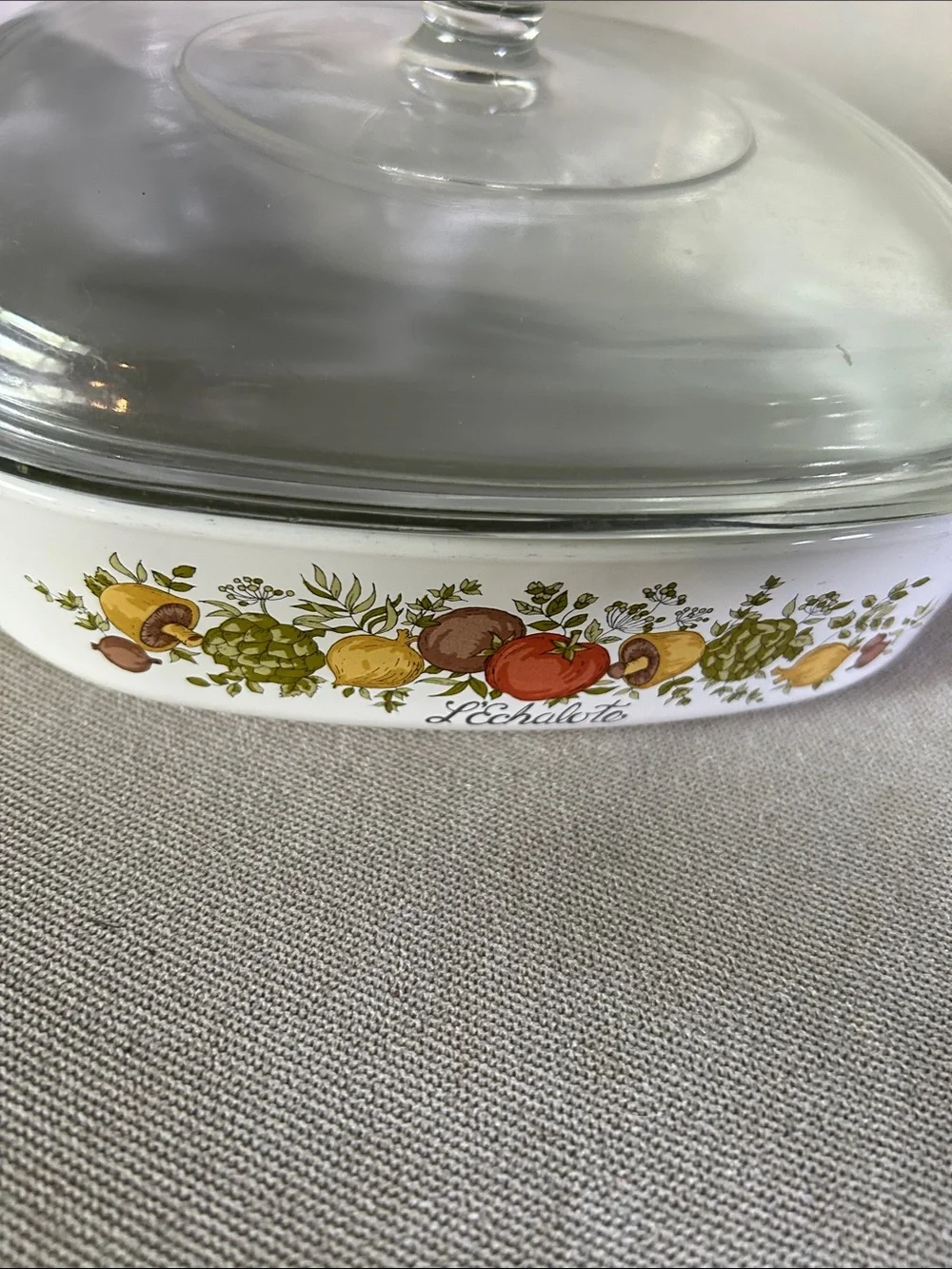 Corningware floral border glass