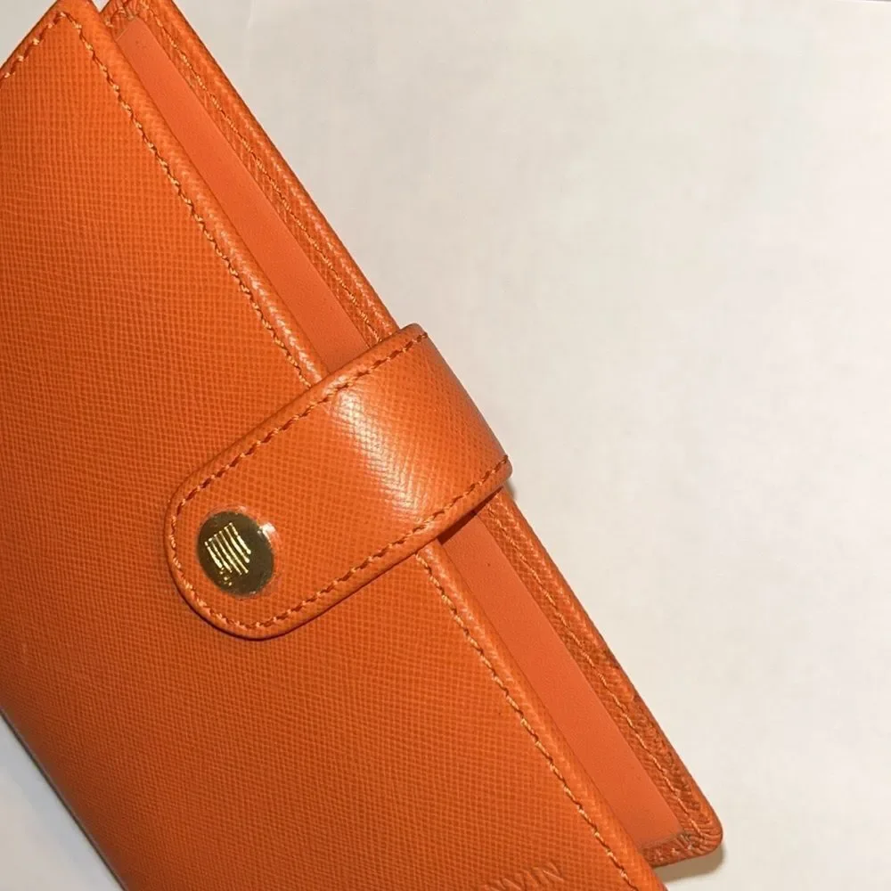 Lanvin Orange Agenda Wallet Notebook