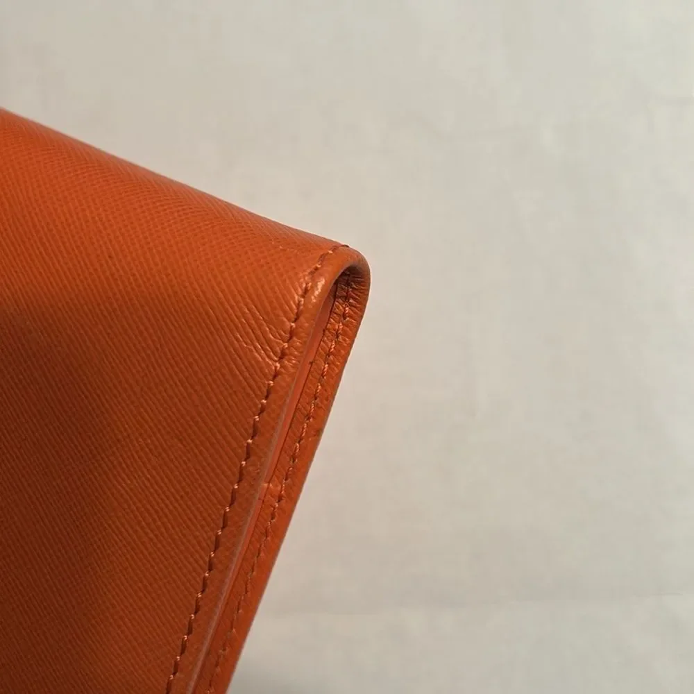 Lanvin Orange Agenda Wallet Notebook