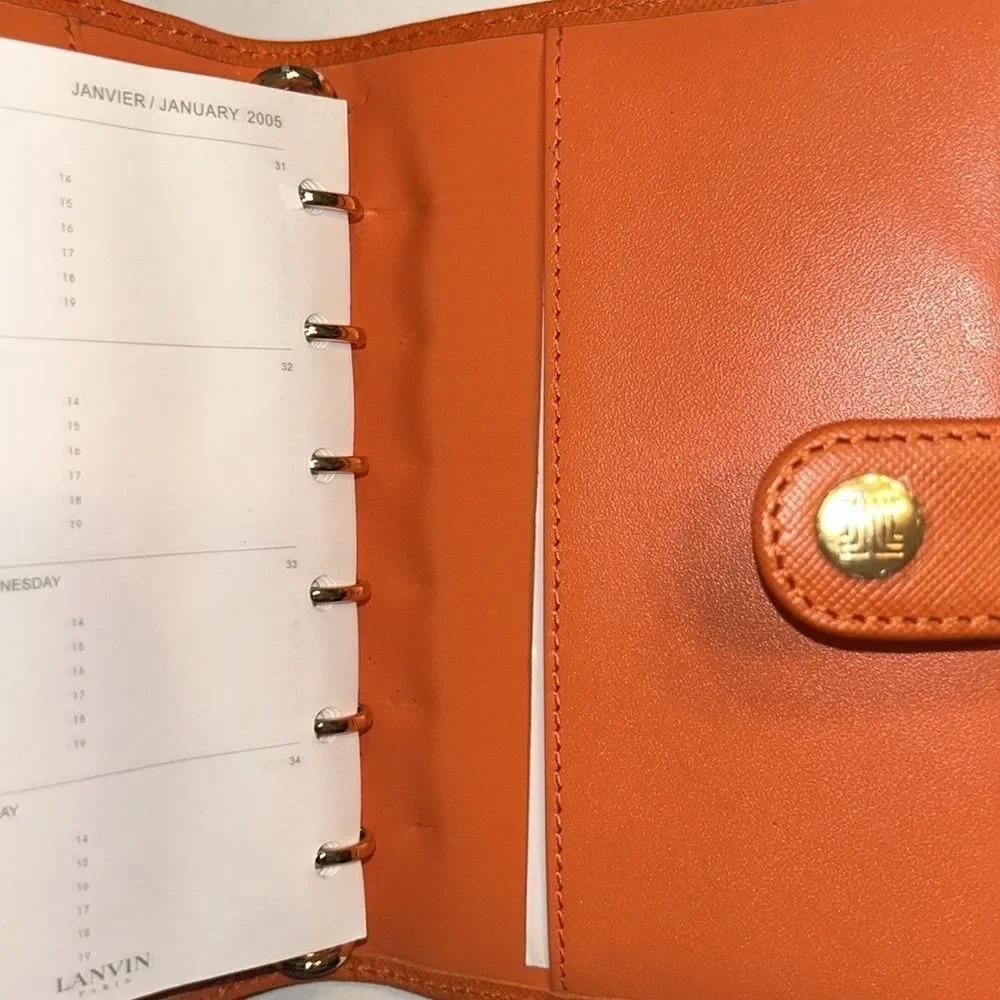 Lanvin Orange Agenda Wallet Notebook
