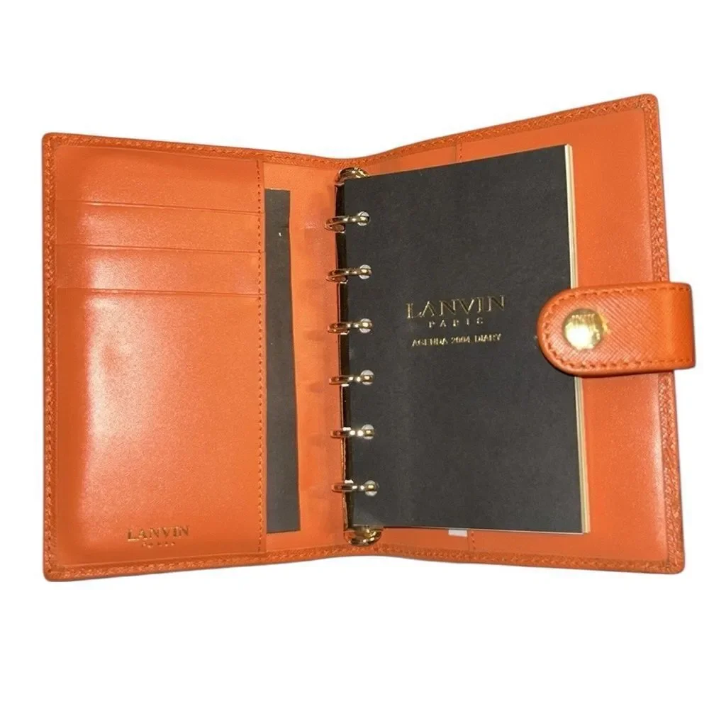 Lanvin Orange Agenda Wallet Notebook