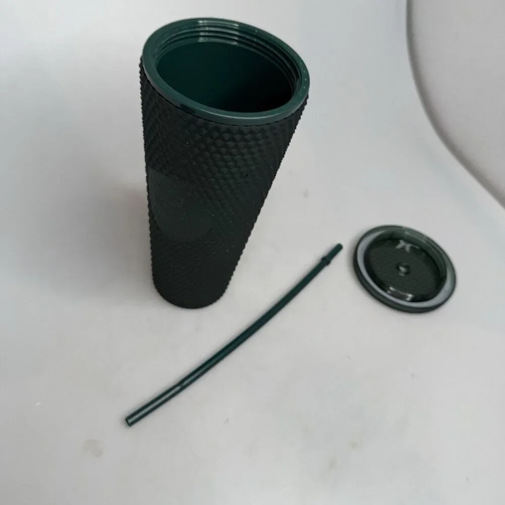 Starbucks Venti 24 fl oz Travel Tumbler Green Circle Siren Spiked w/Straw NEW