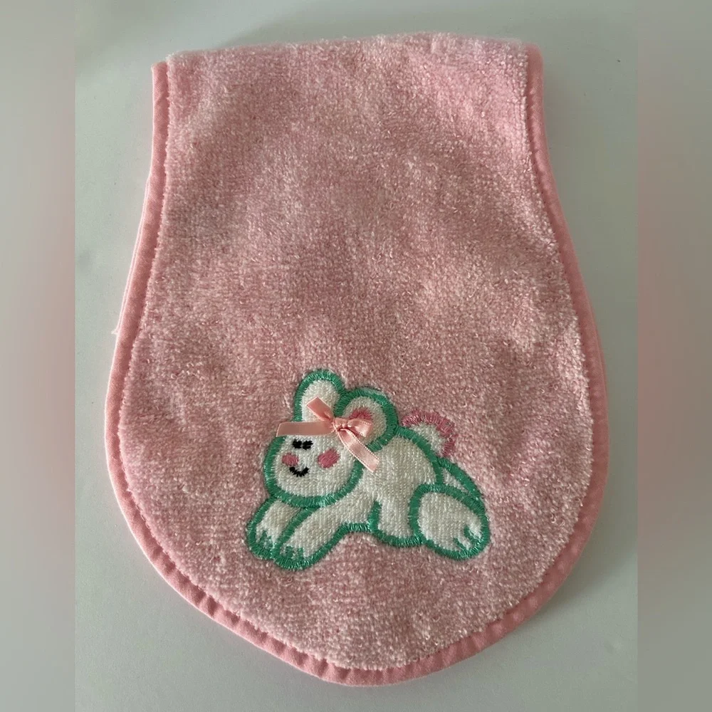 🦋 5/$25 - Hamco Baby Bib and Burp Cloth Set Embroidered Bunny Vintage 90’s