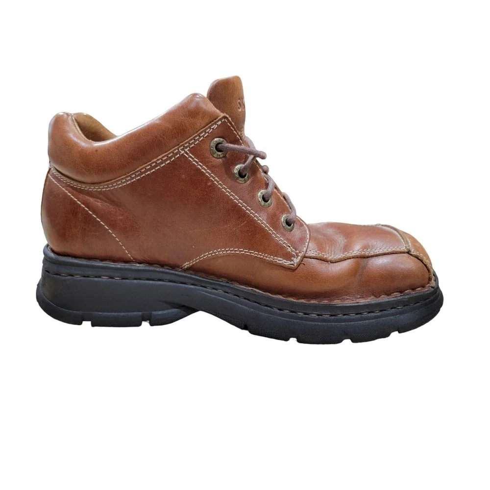 Skechers Y2K Mens Brown Leather Chunky Ankle Boots 4449 Sz 9.5