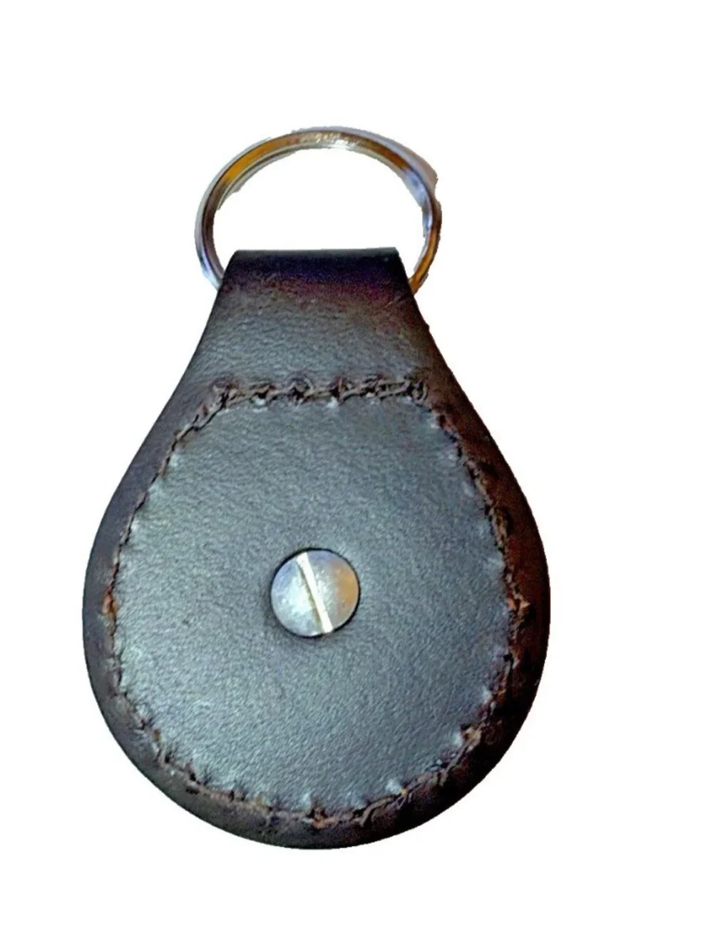Dark Brown Leather U S Navy Military Concho Key Ring Chain NEW Unisex