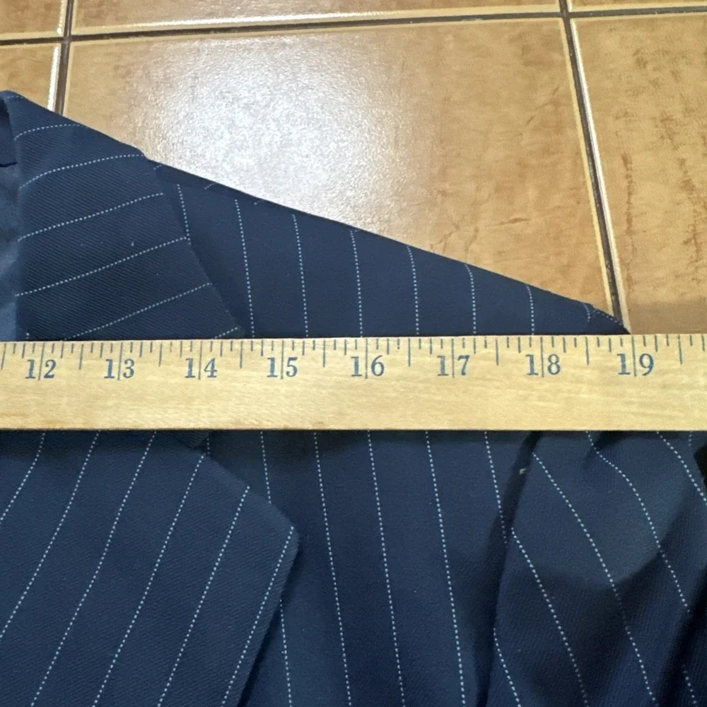 Towncraft Plus Men's Suit Sz 44R Blue Pinstripe Pants‎ 42 x 30 USA Union Made