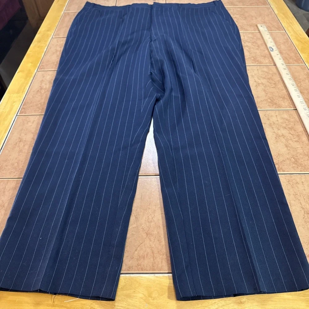 Towncraft Plus Men's Suit Sz 44R Blue Pinstripe Pants‎ 42 x 30 USA Union Made