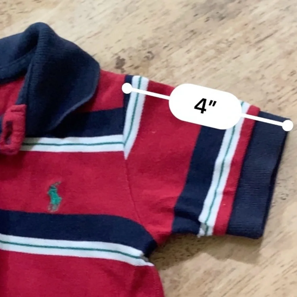 Vintage Polo Ralph Lauren Infant Sz‎ S (3-6m) Striped Cotton Mesh Polo Bodysuit