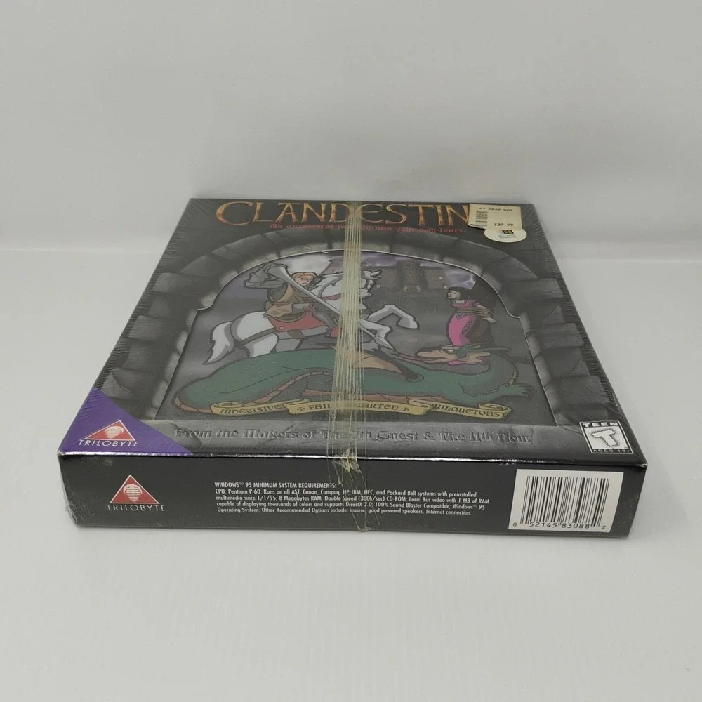 Clandestiny PC Computer Video Game Big Box Trilobyte CD-ROM 1996 Factory Sealed‎