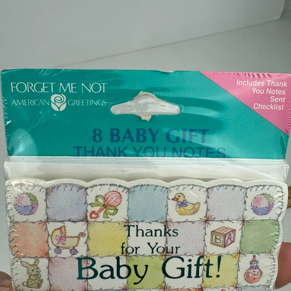 Vtg Sealed Thanks for the Baby Gift Forget me Not American Greetings Cards READ