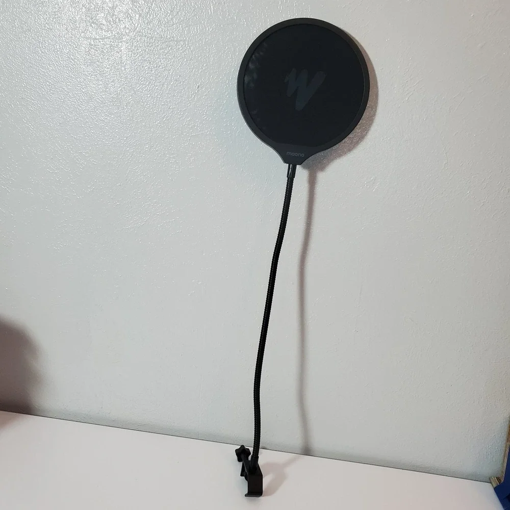 Maono Microphone Pop Filter w/ Adjustable Gooseneck Desk Clamp‎ Black
