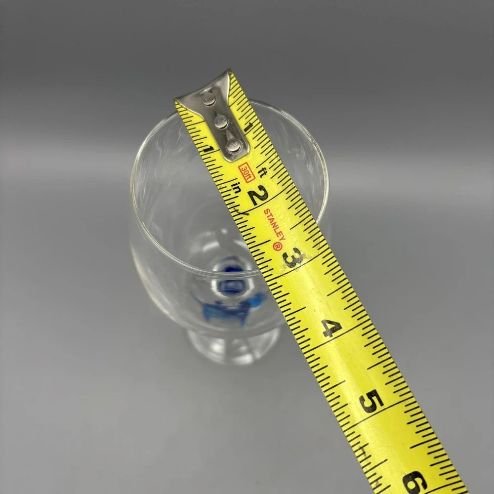 Pier 1 Dolphin Art Glass Stemmed Wine Glass ‎ 9 3/8