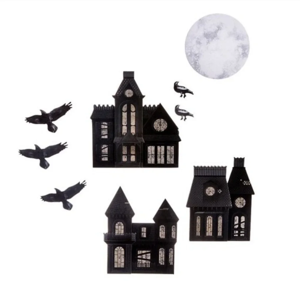 Martha Stewart Crafts Die Cut Halloween Decoration Scrapbook Haunted House Crows