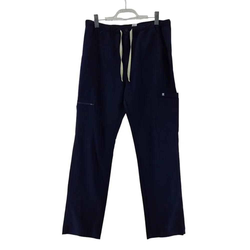 Figs Scrub Pants‎ Mens XL Tall Cairo Cargo Navy Blue Medical Dental Comfort