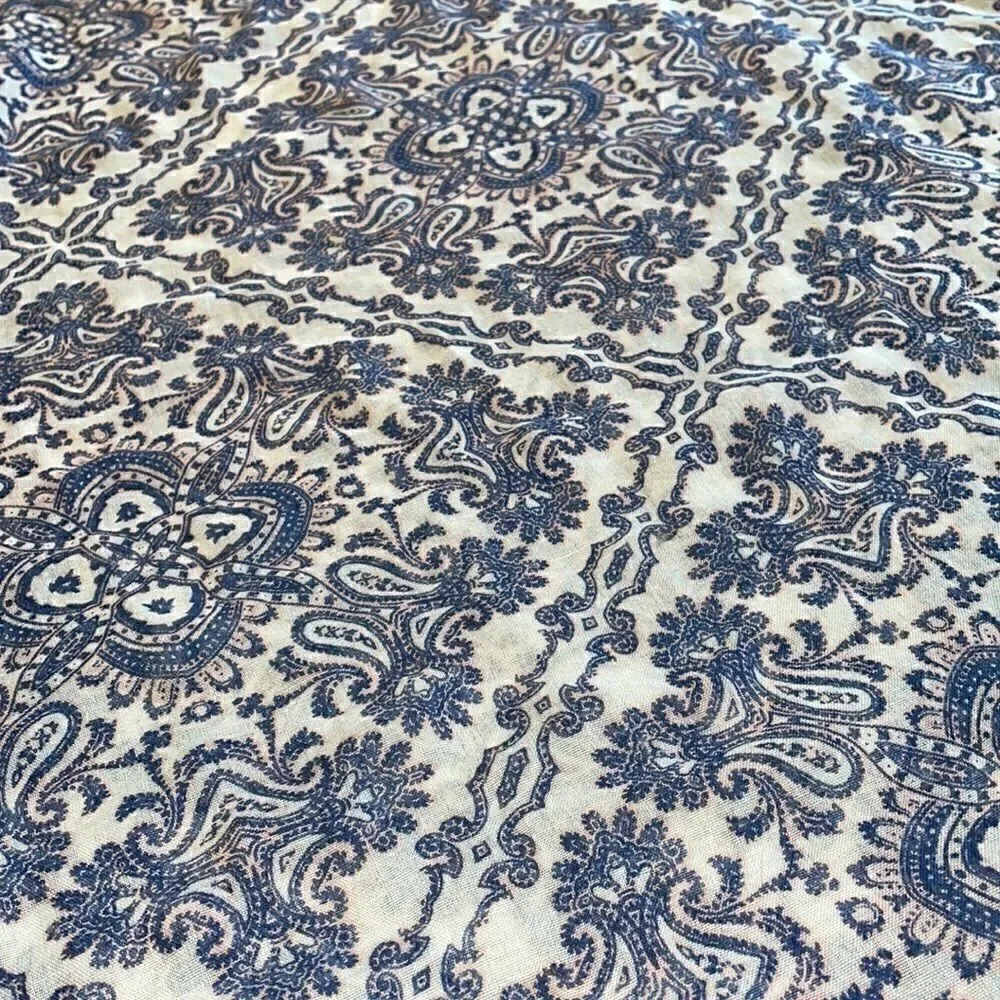 Classic medallion print fluffy, semi-sheer infinity scarf