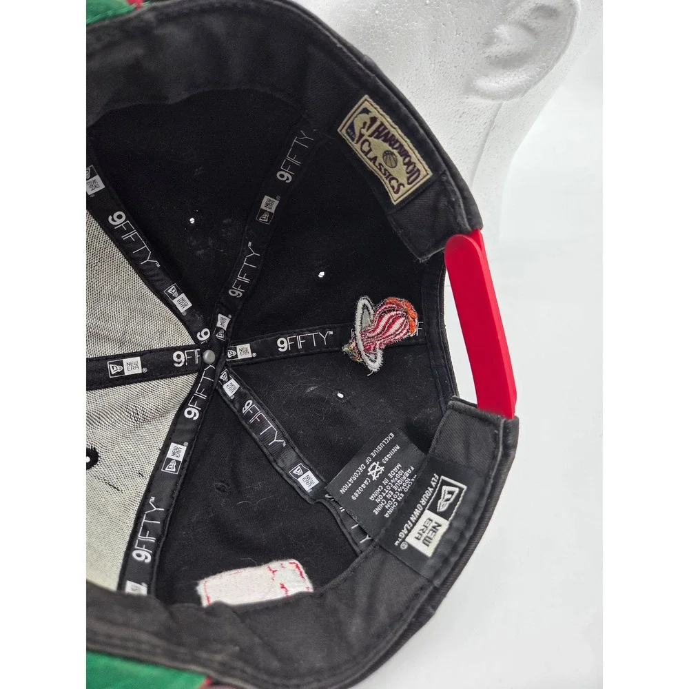 Vintage‎ Miami Heat New Era 9FIFTY Snapback Hat Black Red 2011 NBA Big Three Era