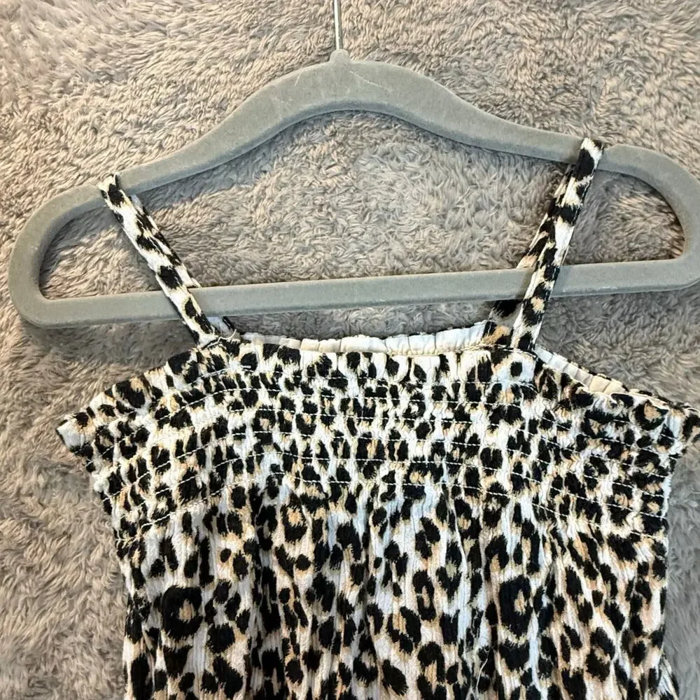 Old Navy Cheetah Smocked Romper Animal Print Leopard 18-24 Months Toddler Girls