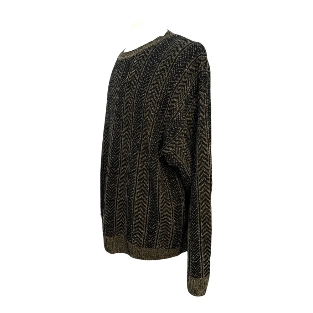 Vintage Croft & Barrow Men's Size XL Sweater Knit Pullover Brown & Black 90s
