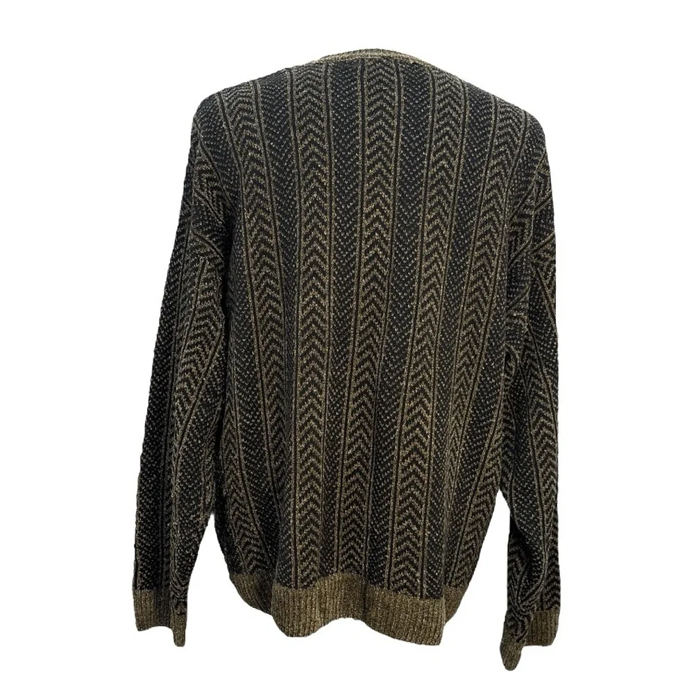 Vintage Croft & Barrow Men's Size XL Sweater Knit Pullover Brown & Black 90s