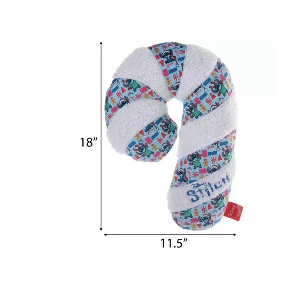 Disney Stitch Candy Cane Shape Christmas Pillow, 18