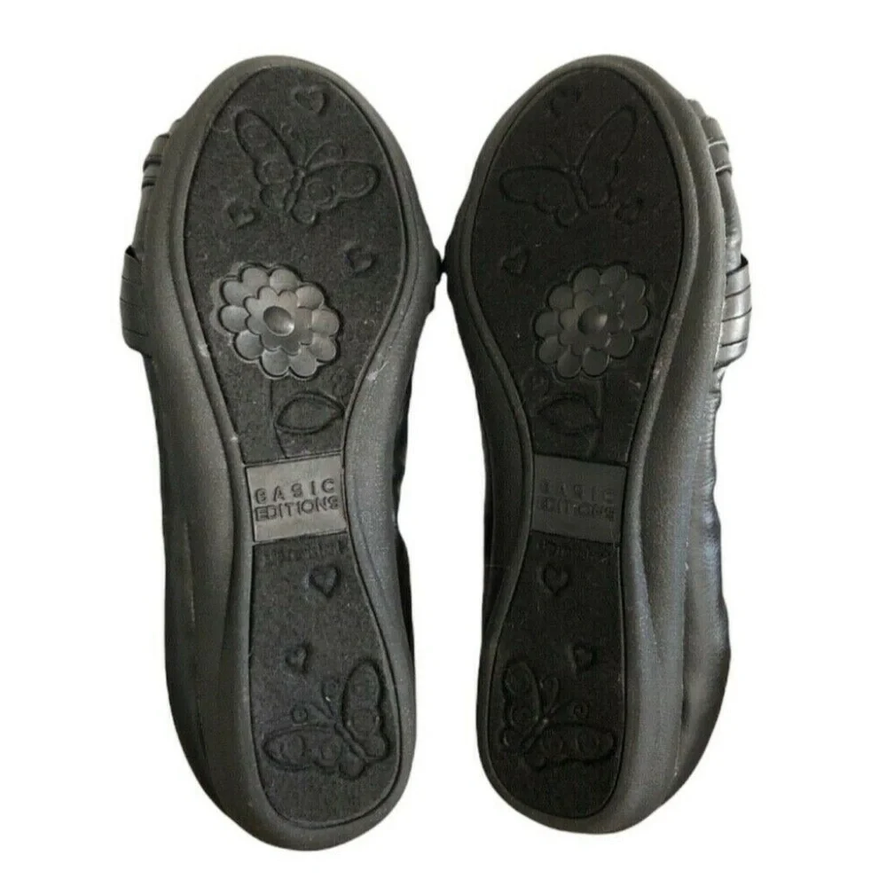 BASIC EDITIONS Shoe Bundle Girls Size 2M/3M Black Mary Jane Style Flats Bundle