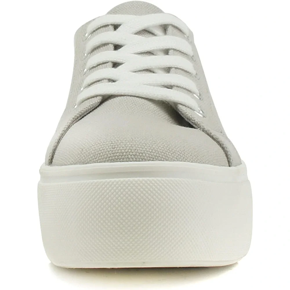 Women’s Double Deck Platform Lace Up Fashion Sneaker Light Grey Petal-G Size 6.5