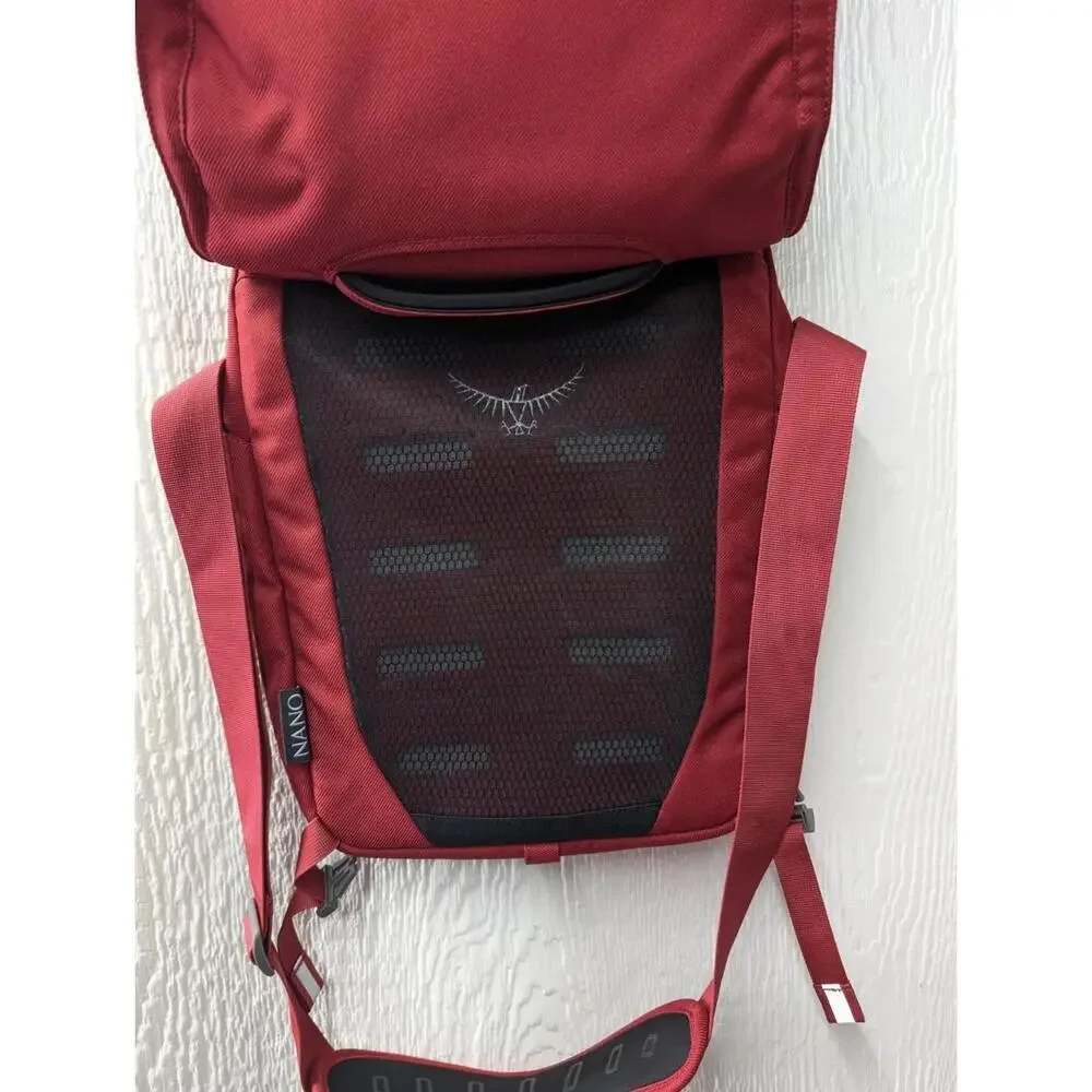 Osprey Nano Port Shoulder Bag Red Messenger Laptop Hiking Commuter