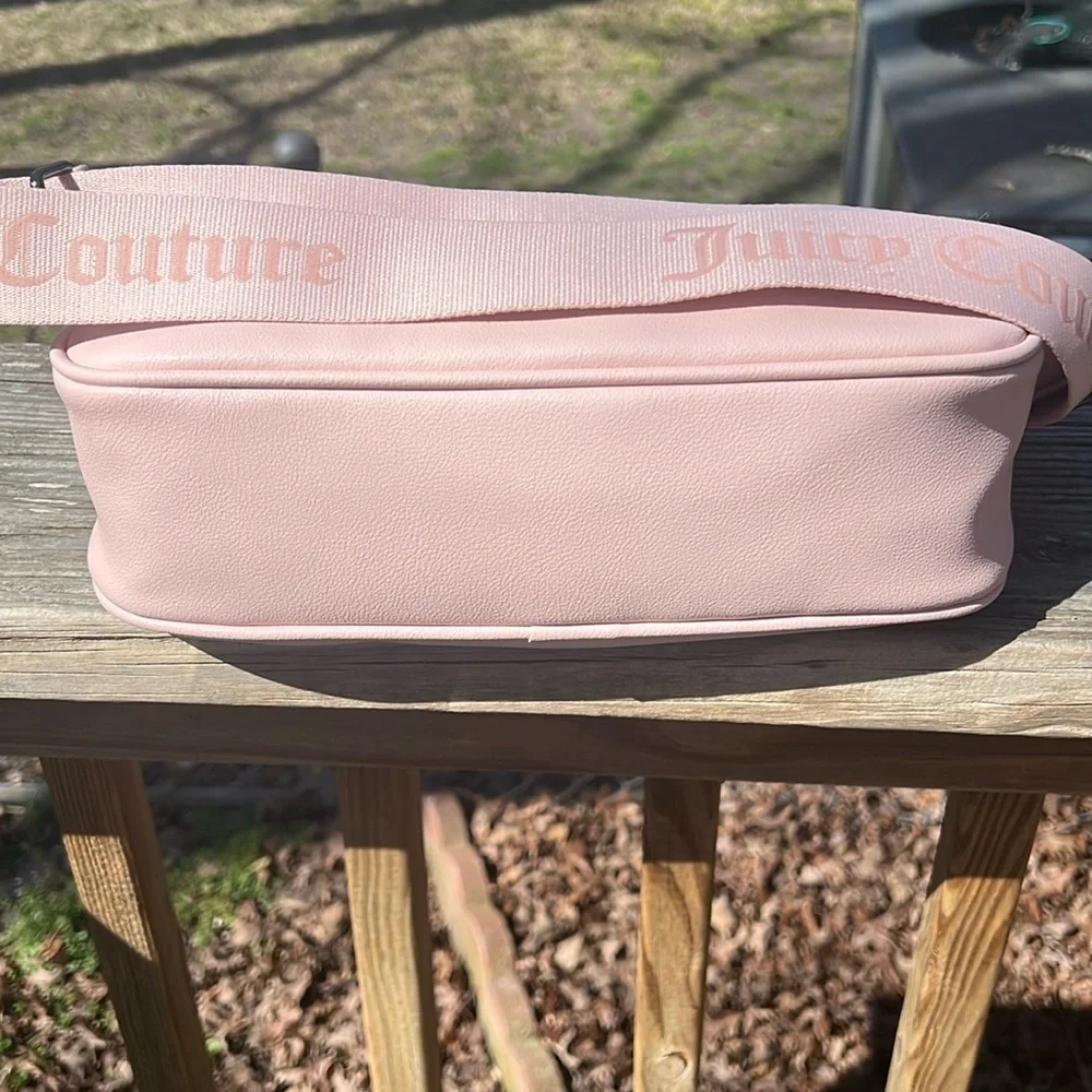 Juicy Couture Pink zip top Obsession Handbag with rhinestone logo