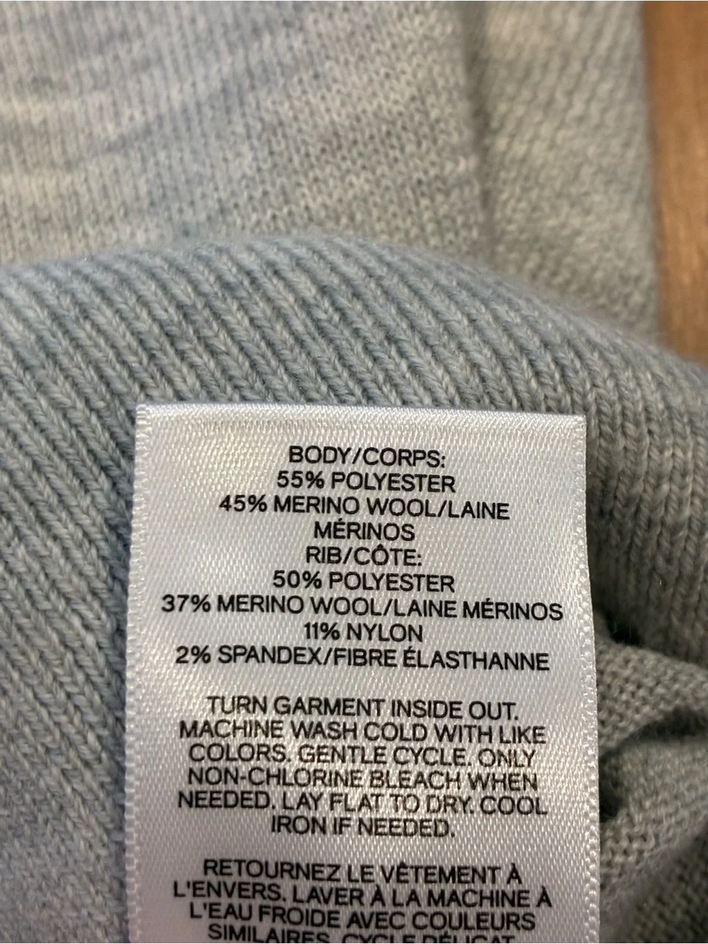 Express Men’s Two-Tone Charcoal and Light Gray Crewneck Sweater