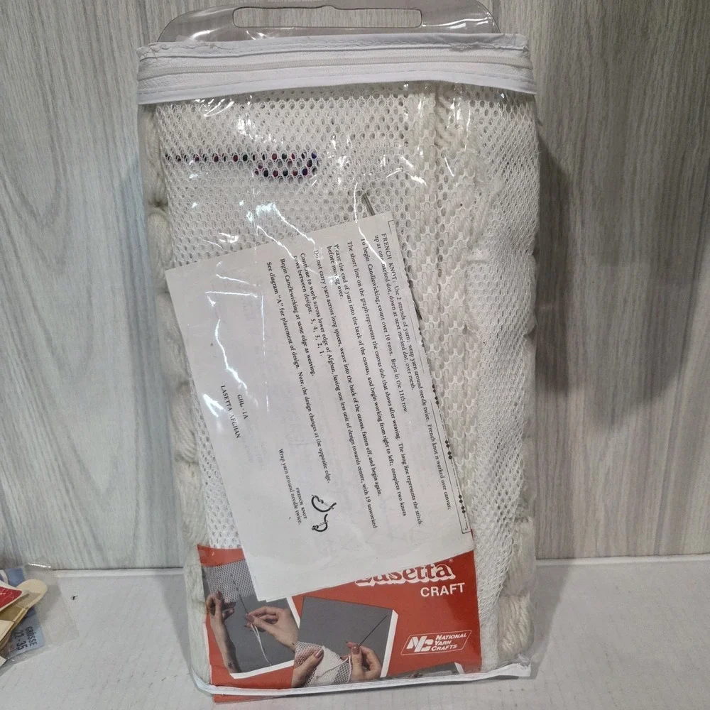 Lasetta National Yarn Irish Candlewick Afghan Throw Kit Sealed 38