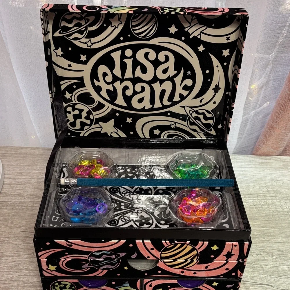 Lisa Frank Star The Moon Witch Fuzzy Felt Velvet Stationary Jewelry Box