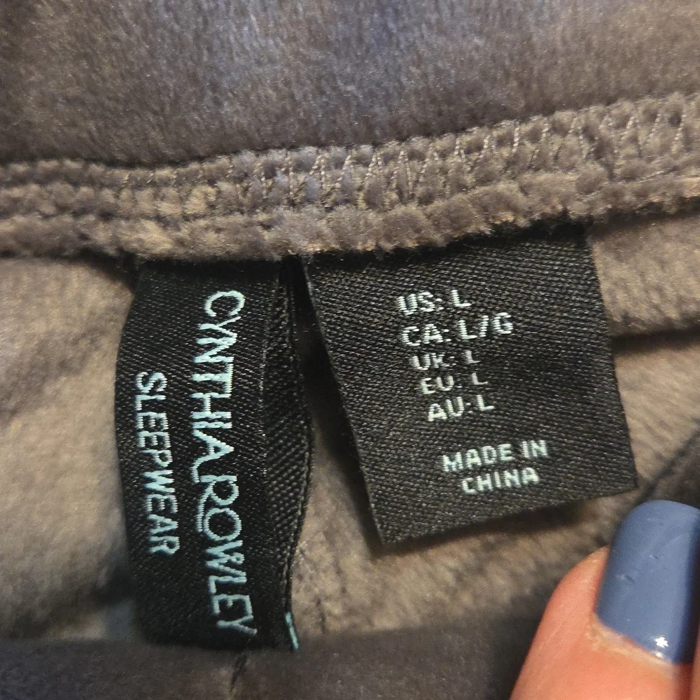 Cynthia Rowley velour joggers grey