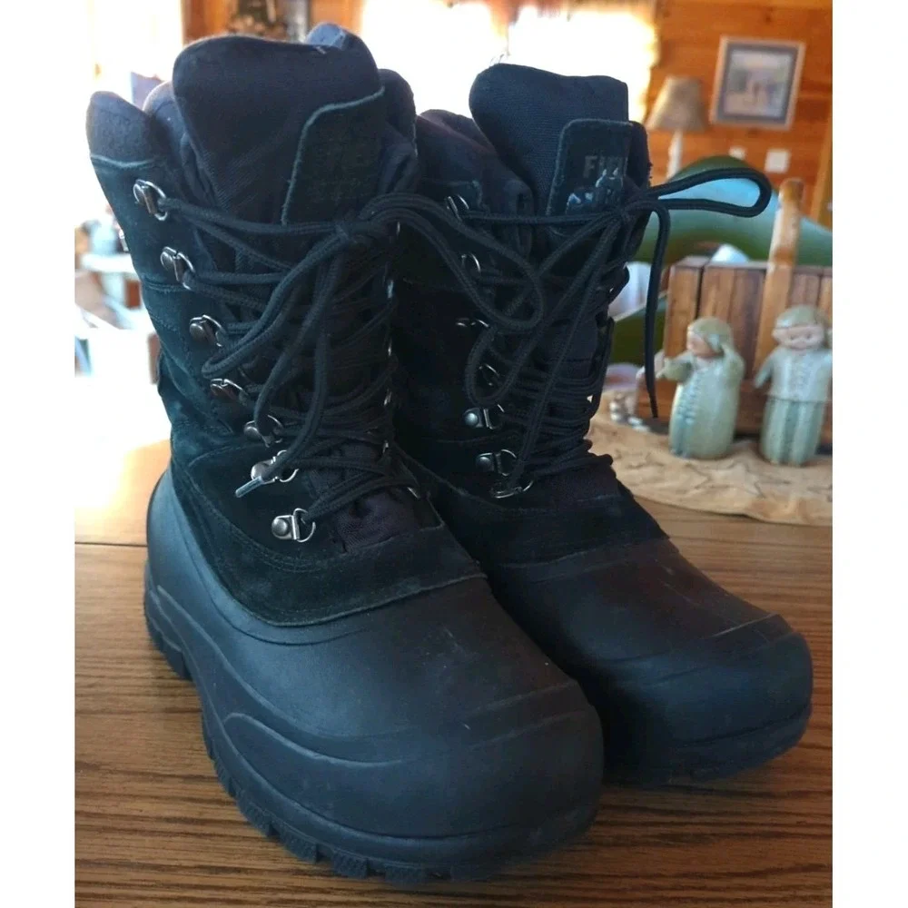 Field & Stream Boots Boys Size 6 Black Pac Winter Snow Thinsulate‎ Waterproof 3M