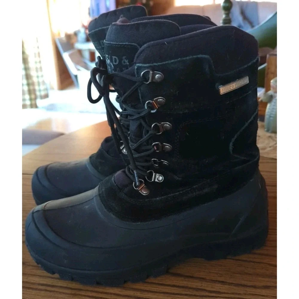 Field & Stream Boots Boys Size 6 Black Pac Winter Snow Thinsulate‎ Waterproof 3M
