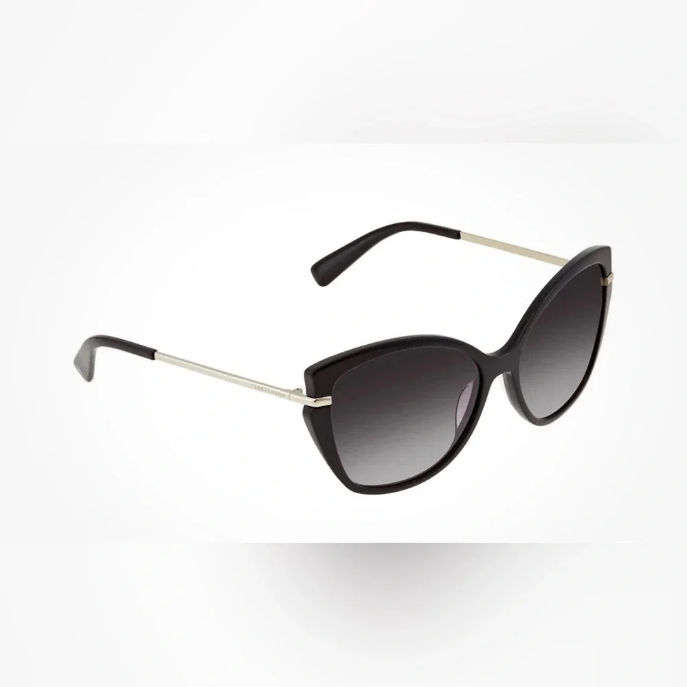 Longchamp 627S Black Cat-Eye Women's Sunglasses - Elegant Everyday Shades NIC