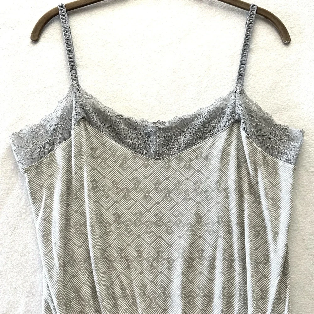 Eberjey Fossil Rock M Medium Romper Teddy Modal Gray Lace Blouson